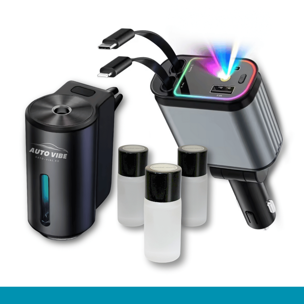 Pachet 2 Produse: Odorizant (30ml parfum) + Încărcător retractabil cu steluțe